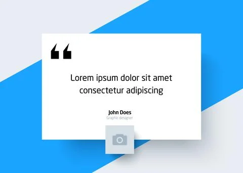 Quote template with place for text and photo frame Stock Illustration