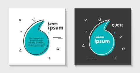 Quote template with trendy style. Comma, Note, message and comment with gener Stock Illustration