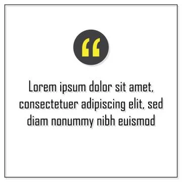 Quote template with trendy style. Comma, Note, message and comment. Vector ep Stock Illustration