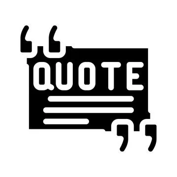 Quote testimonial glyph icon vector illustration Stock Illustration