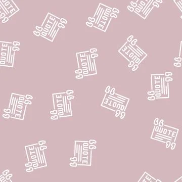 Quote testimonial line vector seamless pattern Stock Illustration