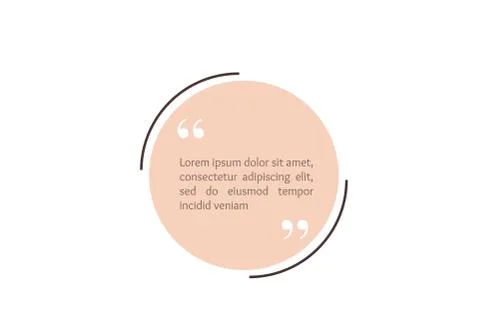 Quote text box, circle bubble for comment, mark design. Quotation banner Stock Illustration