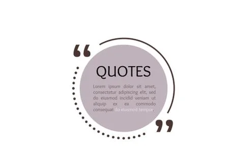 Quote text box, circle bubble for comment, mark design. Quotation banner Stock Illustration