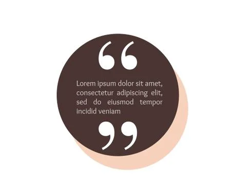 Quote text box, circle bubble for comment, mark design. Quotation banner Stock Illustration