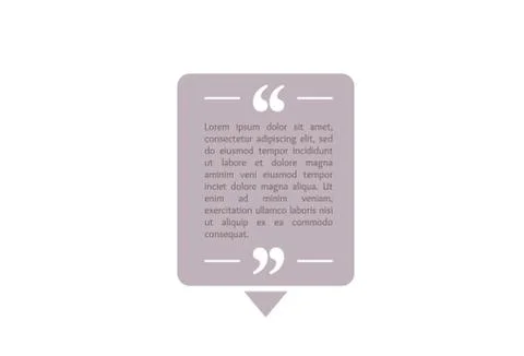 Quote text box, rectangle bubble for comment, mark design. Quotation banner Stock Illustration