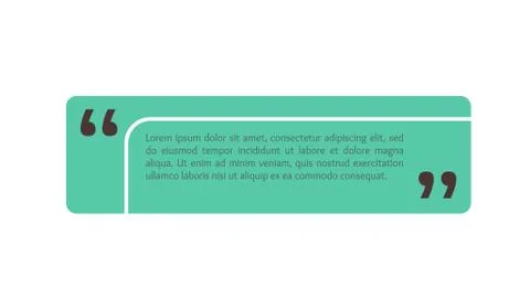 Quote text box, rectangle bubble for comment, mark design. Quotation banner Stock Illustration