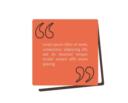 Quote text box, rectangle bubble for comment, mark design. Quotation banner Stock Illustration