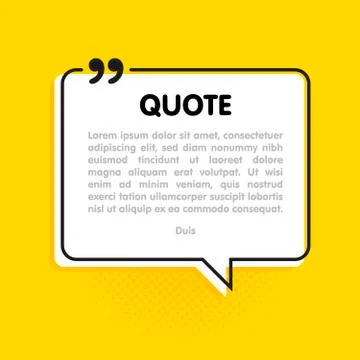 Quote text bubble. Commas, note, message and comment Vector Illustrazione stock