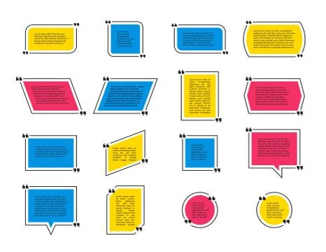 Quote text bubble or note, box or template. イラスト素材