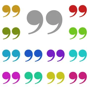Quote, text multi color icon. Simple thin line, outline vector of Text editor 스톡 일러스트