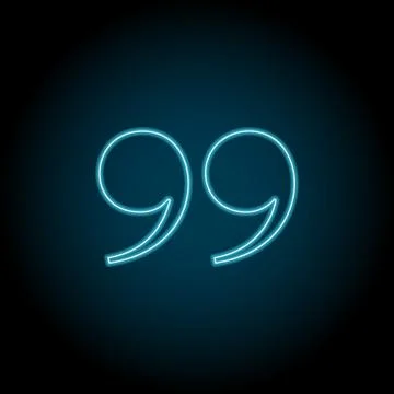 Quote, text neon icon. Simple thin line, outline vector of Text editor icons  Stock Illustration