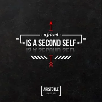 Quote typographical background "A friend is a second self" Stock Illustration