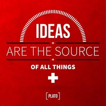 Quote typographical background "Ideas are the source of all things" Stock Illustration