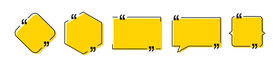 Quote vector bubbles text dialog message comment memo box. Quote bubble template Stockillustratie