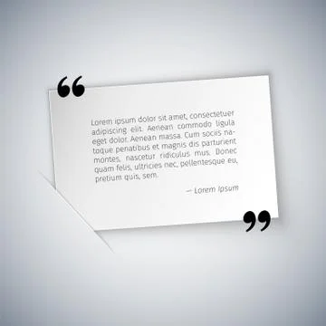 Quote on White Rectangular Sheet Template Stock Illustration