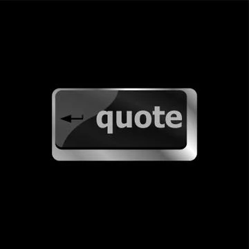 Quote word on computer keyboard keys button Stock Illustration