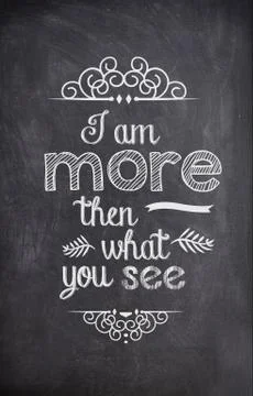 Quote written with chalk on a black board Stock Illustration