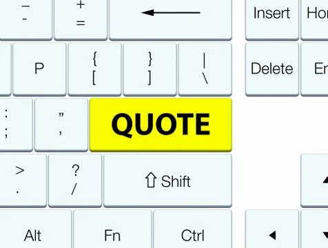 Quote yellow keyboard button Illustrazione stock