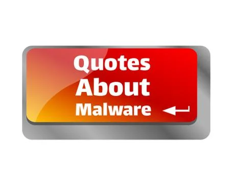 Quotes about malware . Close up of keyboard, enter computer key. 库存插图