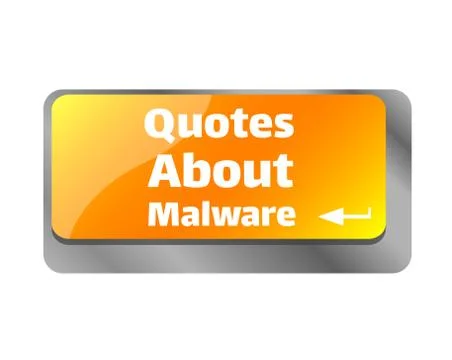 Quotes about malware . Close up of keyboard, enter computer key. 库存插图