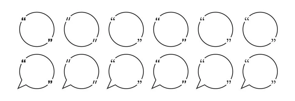 Quotes bubble blank frame banner collection Stock Illustration
