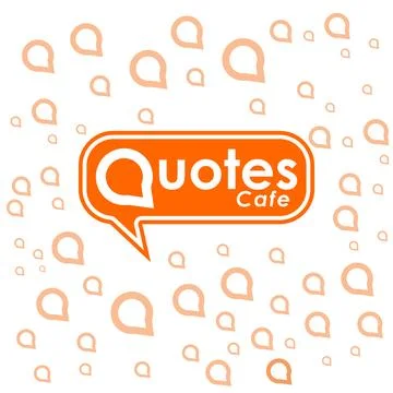 Quotes Cafe Logo Design Template, Call Out Logo Concept, Orange, White, Cal.. Ilustración de archivo