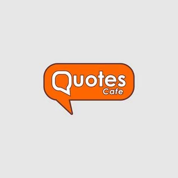 Quotes Cafe Logo Design Template, Call Out Logo Concept, White, Gray, Orange Stock-Illustration