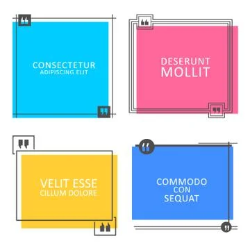Quotes form and speech box isolated on white background Stock Illustration