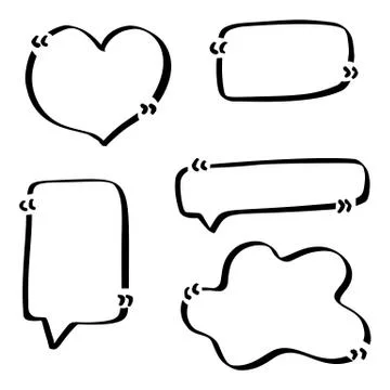 Quotes hand drawn set template Stock Illustration