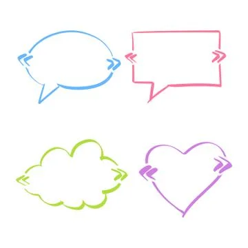 Quotes hand drawn set template Stock Illustration