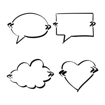 Quotes hand drawn set template Stock Illustration
