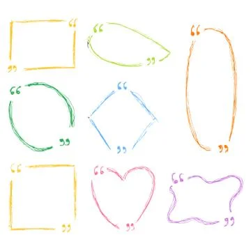 Quotes hand drawn set template Stock Illustration
