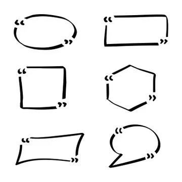 Quotes hand drawn set template Stock Illustration