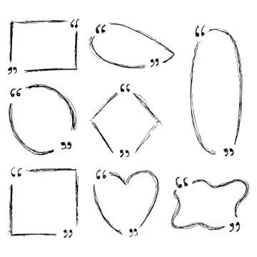 Quotes hand drawn set template Stock Illustration