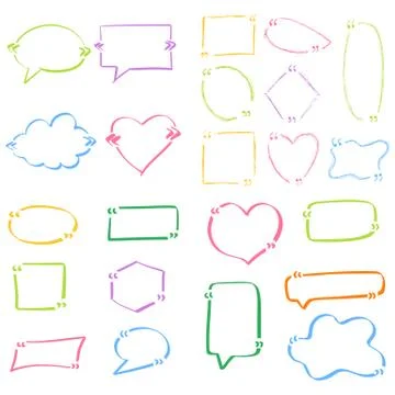 Quotes hand drawn set template Stock Illustration