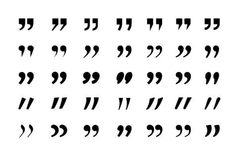 Quotes icon set. Quotation marking speech punctuation Stock Illustration