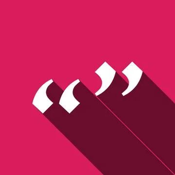 Quotes with long shadow, flat design. Vector icon isolated. Illustration Q... Foto stock