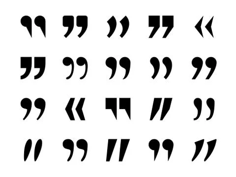 Quotes marks. Quotation marking quote mark comma double commas speech Stock-Illustration