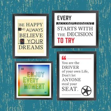 Quotes motivation frame Stock Illustration