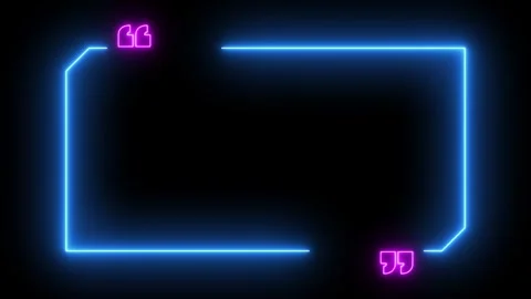 quotes neon frame frame border animated ... | Stock Video | Pond5