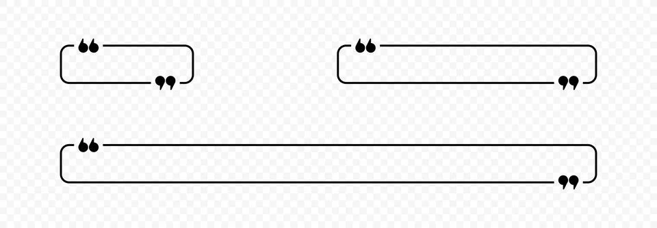 Quotes in rectangle linear shape vector design Stock Illustration