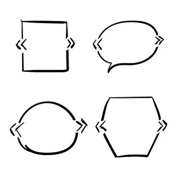 Quotes template hand drawn set isolated on a white background Stock Illustration