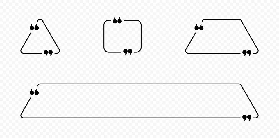 Quotes in triangular linear shape vector design Stock Illustration