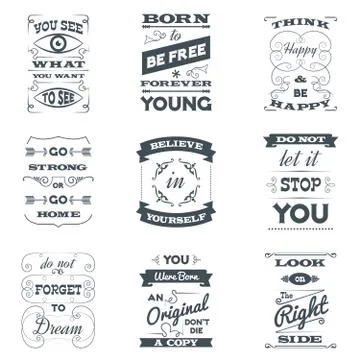 Quotes Typography Set Stock Illustration