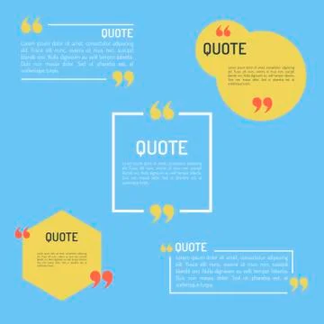 QuotesTemplate in flat style Colored Flat Quotes Set Stock Illustration