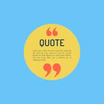 QuotesTemplate in flat style Colored Flat Quotes Stock Illustration