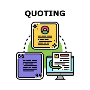 Quoting process concept transferring information Ilustração Stock