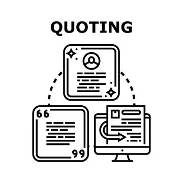 Quoting process concept transferring information Stock Illustration