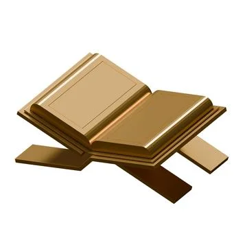 Quran 3D Render Design Element Top Side View Stock Illustration