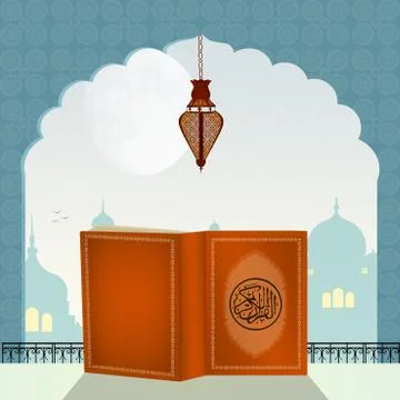 Quran Book in the Mosque Stock Illustration